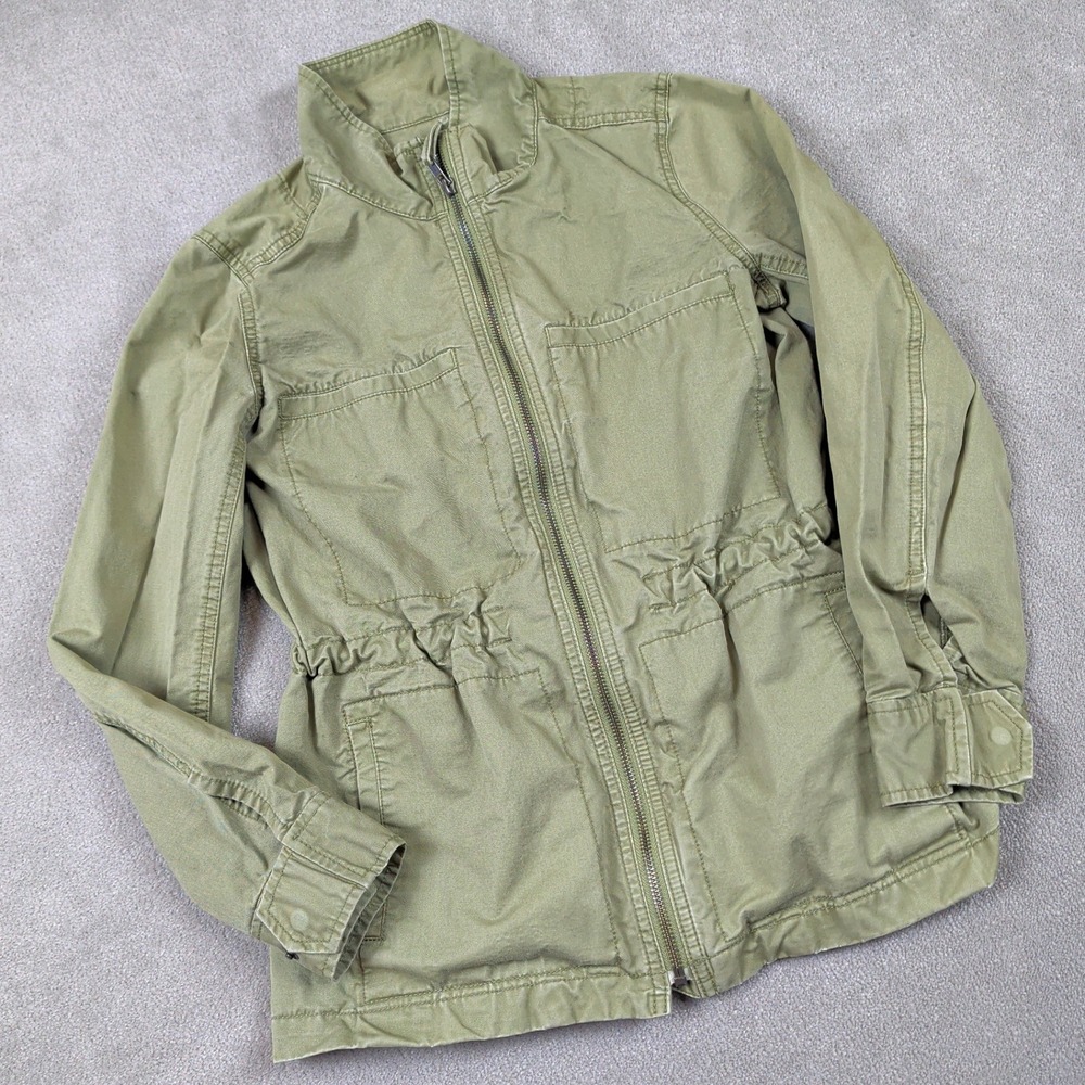 J.Crew Field Jacket XS Womens Olive Green Cotton Utility Zip Up G1506